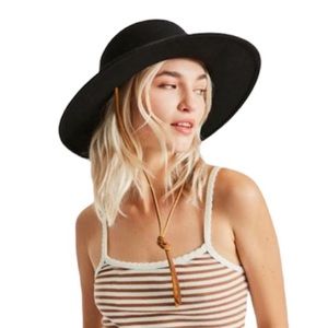 Brixton Black Tiller Felted Wool Fedora Unisex Hat size Large